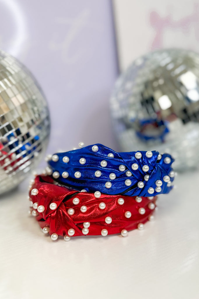 Abbie Pearl Studded Metallic Headband - Be You Boutique