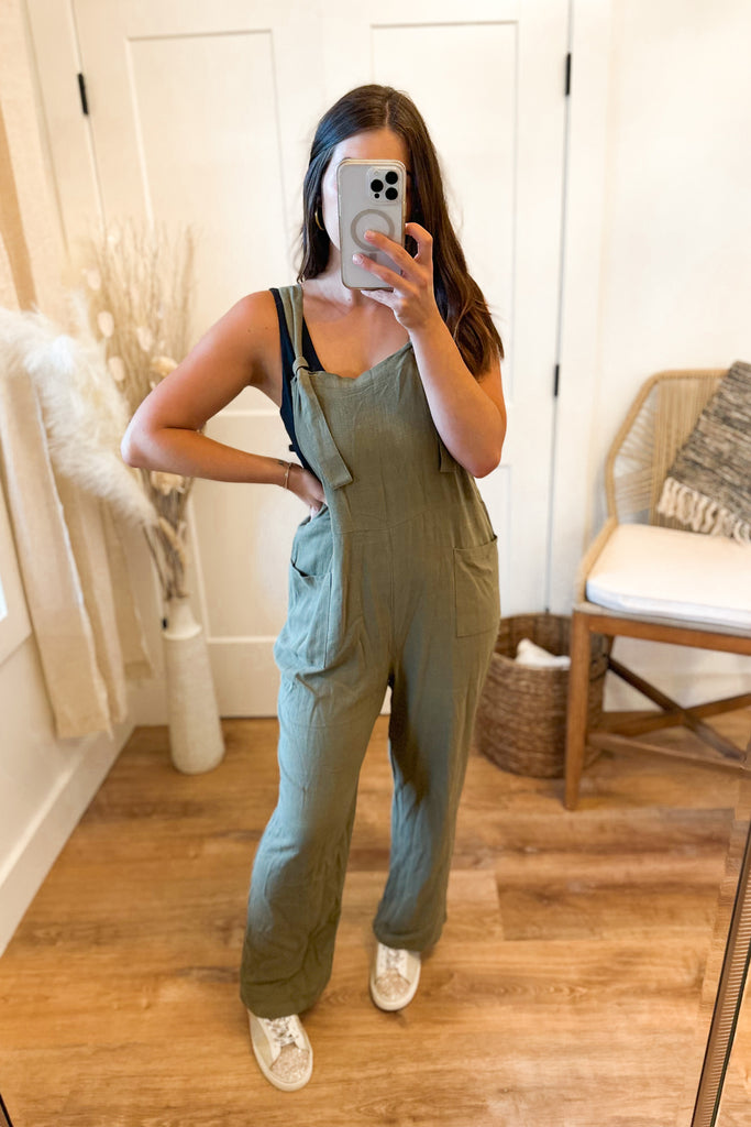 Sylvester Square Neck Wide Leg Sleeveless Overall Bottoms - Be You Boutique