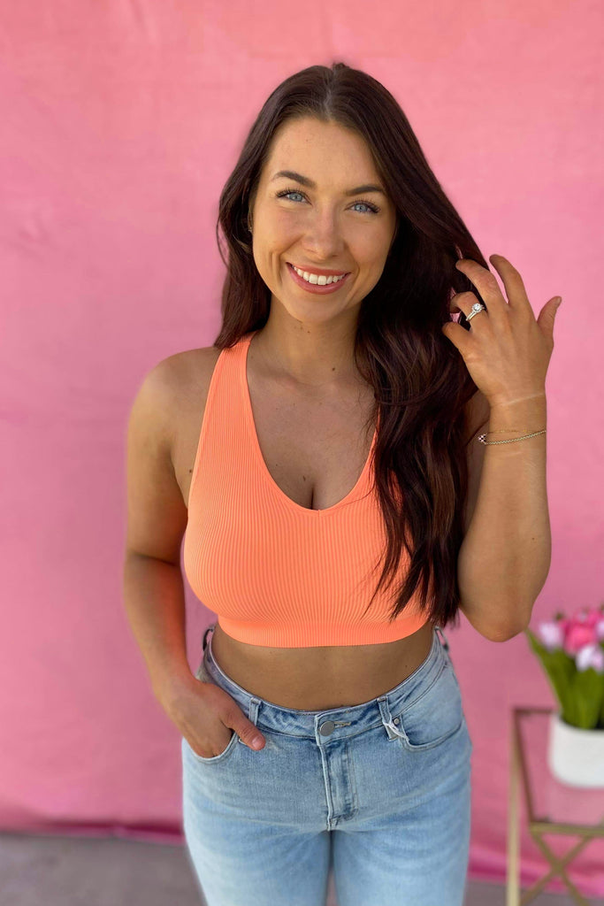 Jocie Ribbed Cropped Racerback Tank Top - Be You Boutique