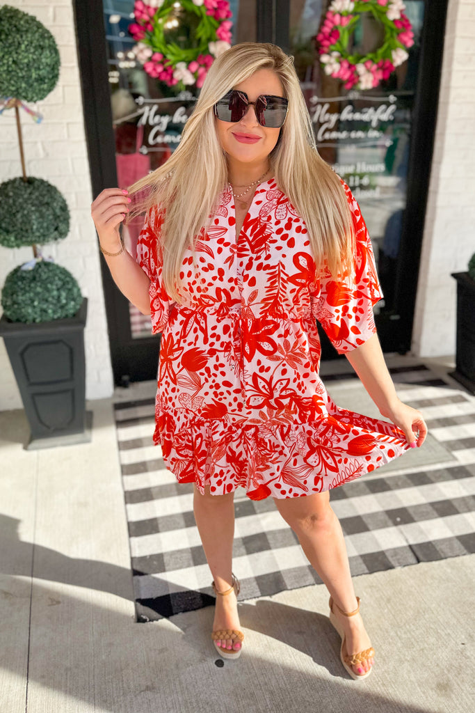 Laverne Floral Print Half Sleeve Summer Dress - Be You Boutique