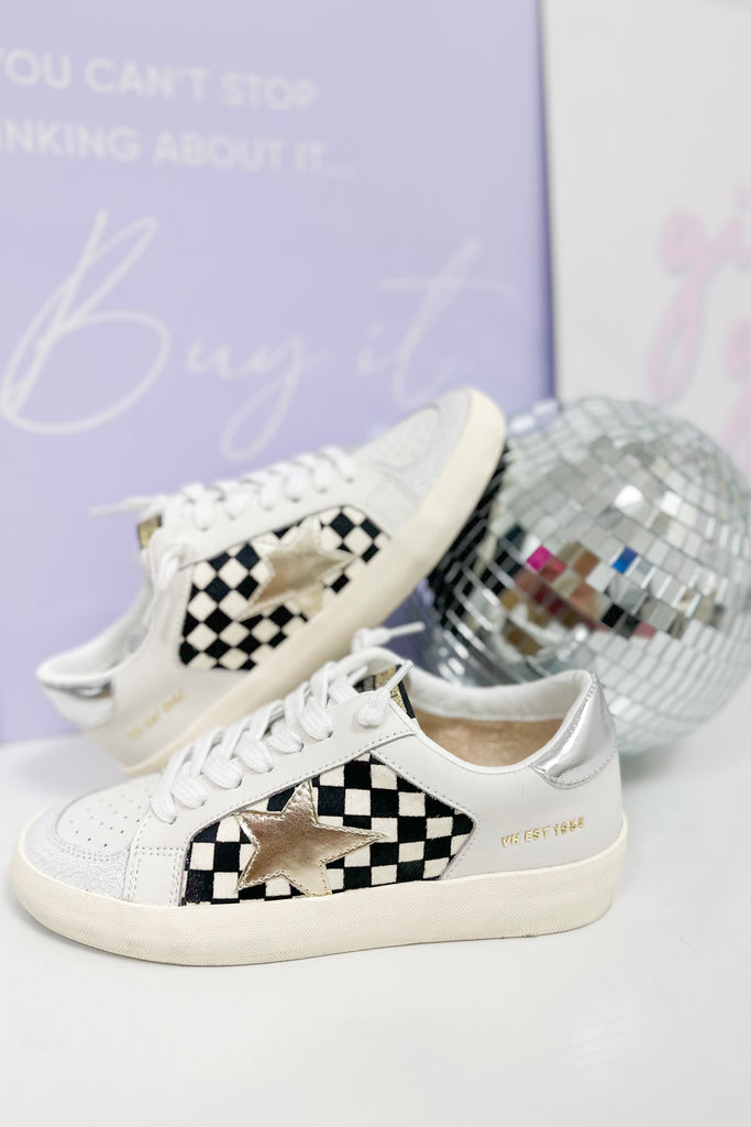 Vintage Havana Nicollette Black and White Checkered Sneakers - Be You Boutique
