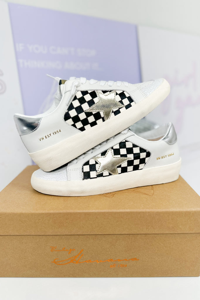 Vintage Havana Nicollette Black and White Checkered Sneakers - Be You Boutique