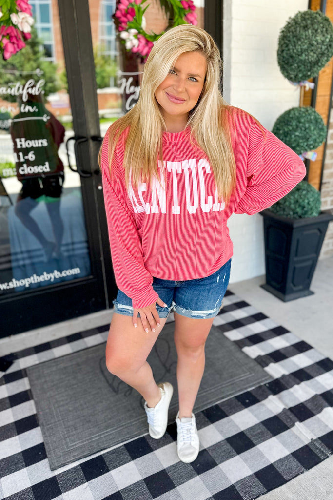 KENTUCKY Watermelon Long Sleeve Graphic Sweatshirt Top - Be You Boutique