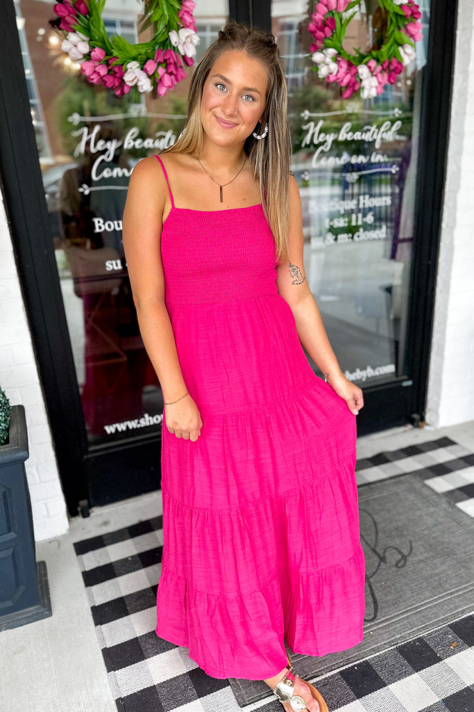 Luke Smocked Bodice Sleeveless Maxi Dress - Be You Boutique