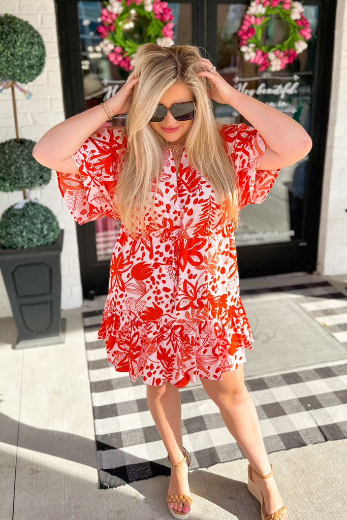 Laverne Floral Print Half Sleeve Summer Dress - Be You Boutique
