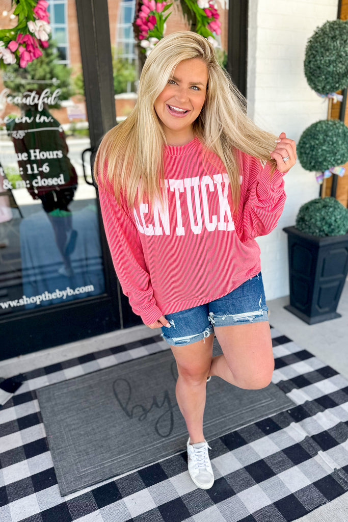 KENTUCKY Watermelon Long Sleeve Graphic Sweatshirt Top - Be You Boutique