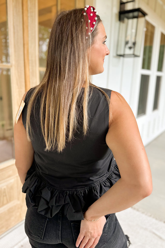 Monroe Sleeveless Top with Ruffled Hem - Be You Boutique