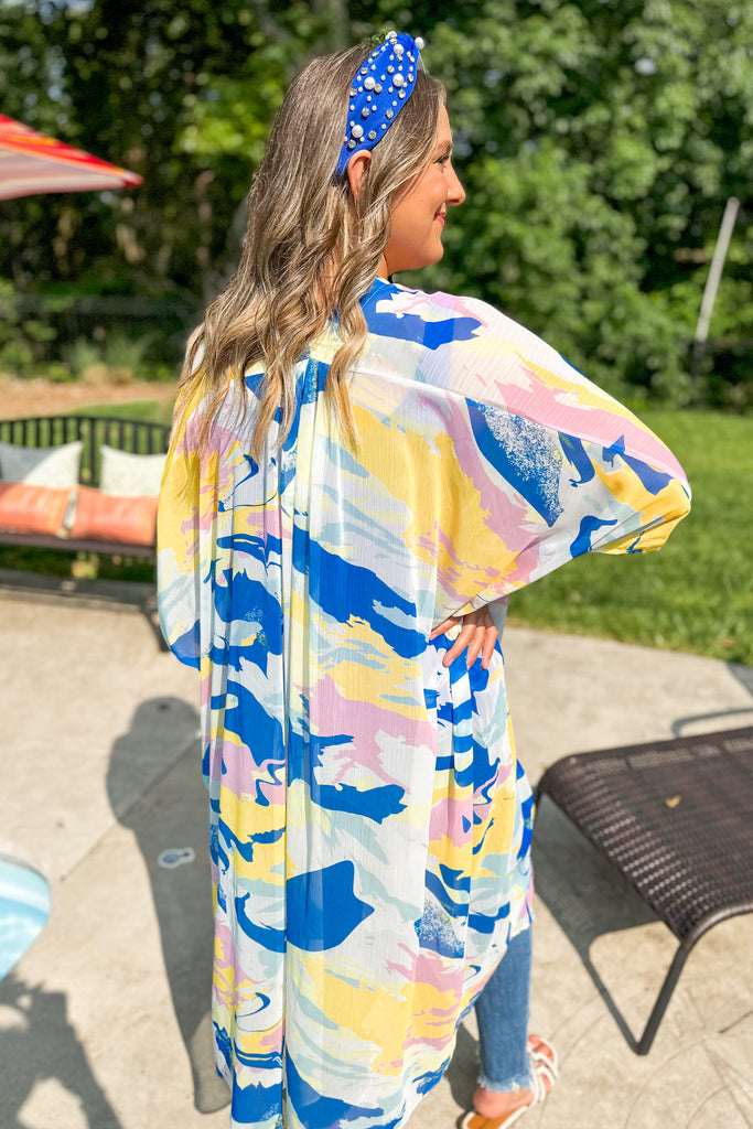Camden Multi Color Button Up Printed Chiffon Kimono Cardigan - Be You Boutique