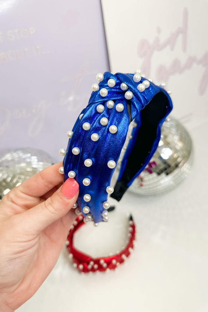 Abbie Pearl Studded Metallic Headband - Be You Boutique