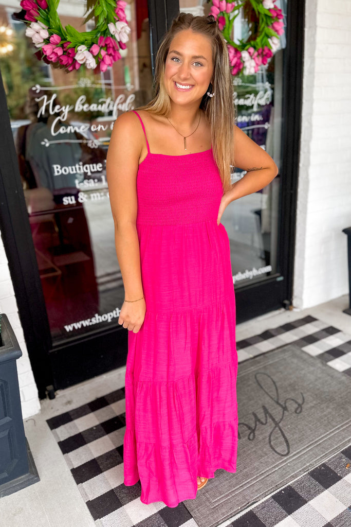 Luke Smocked Bodice Sleeveless Maxi Dress - Be You Boutique