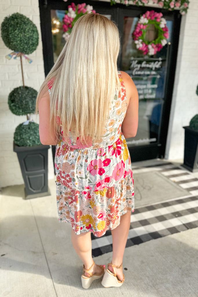 Peter Ruffle Collar Floral Print Dress - Be You Boutique