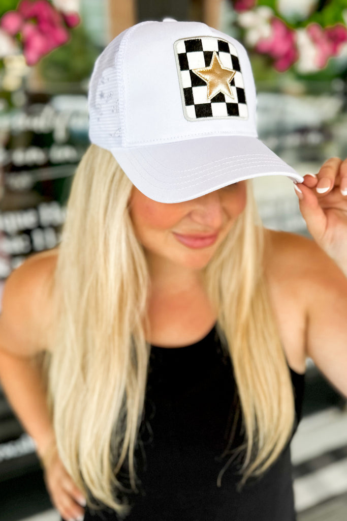 Vintage Havana Molly Checkered Hat ~ Checkered Print - Be You Boutique