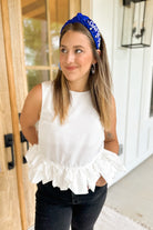 Monroe Sleeveless Top with Ruffled Hem - Be You Boutique