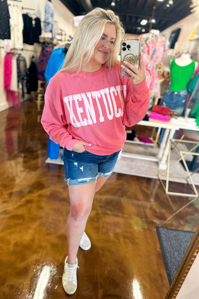 KENTUCKY Watermelon Long Sleeve Graphic Sweatshirt Top - Be You Boutique