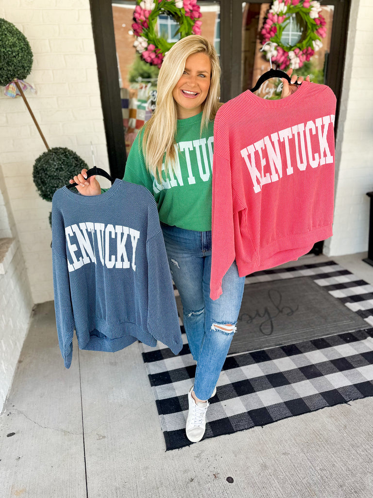 KENTUCKY Watermelon Long Sleeve Graphic Sweatshirt Top - Be You Boutique