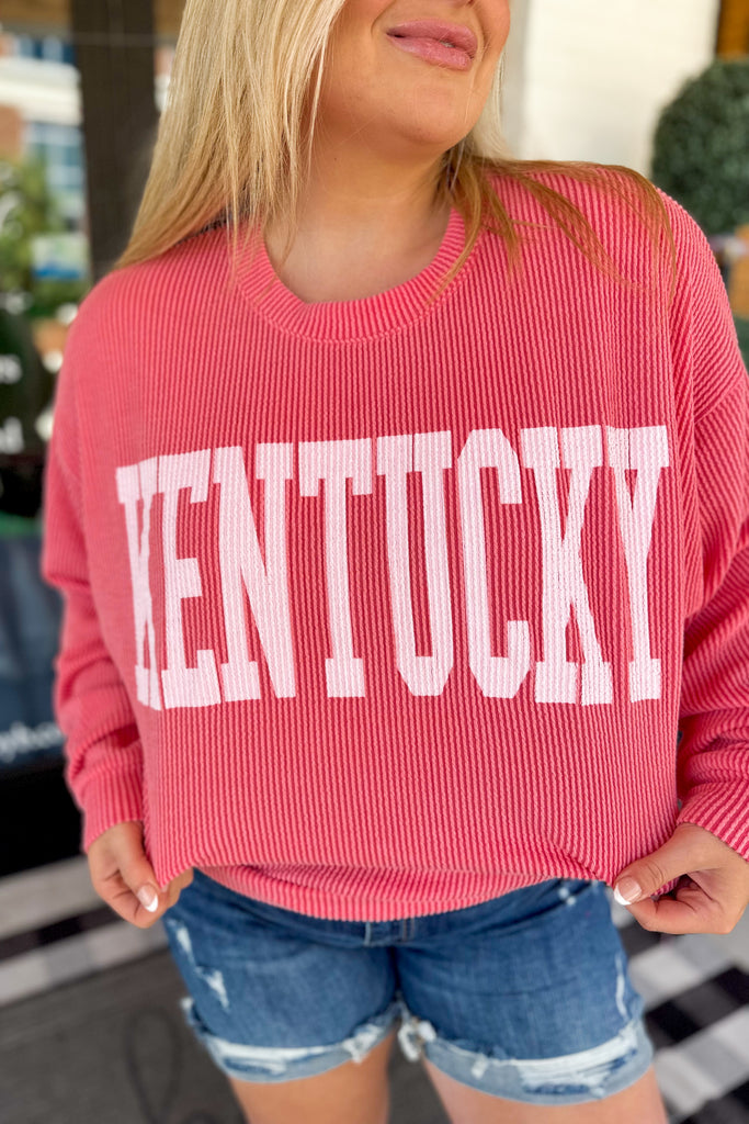 KENTUCKY Watermelon Long Sleeve Graphic Sweatshirt Top - Be You Boutique