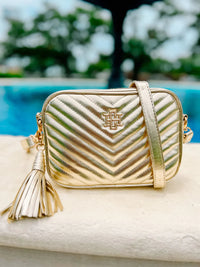 Caroline Hill Margoe Camera Style Metallic Gold Crossbody - Be You Boutique