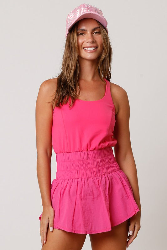 Harper Cross Over Back Sporty Romper - Be You Boutique