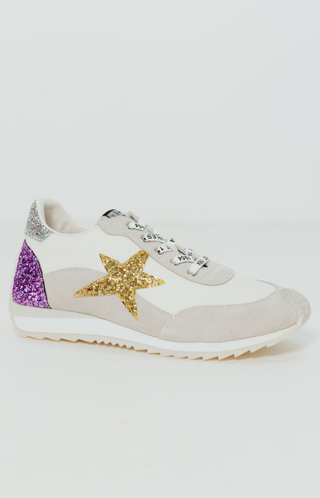 Vintage Havana Shooter Glitter Pop White/Gold/Purple Sneakers - Be You Boutique