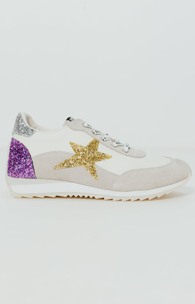 Vintage Havana Shooter Glitter Pop White/Gold/Purple Sneakers - Be You Boutique