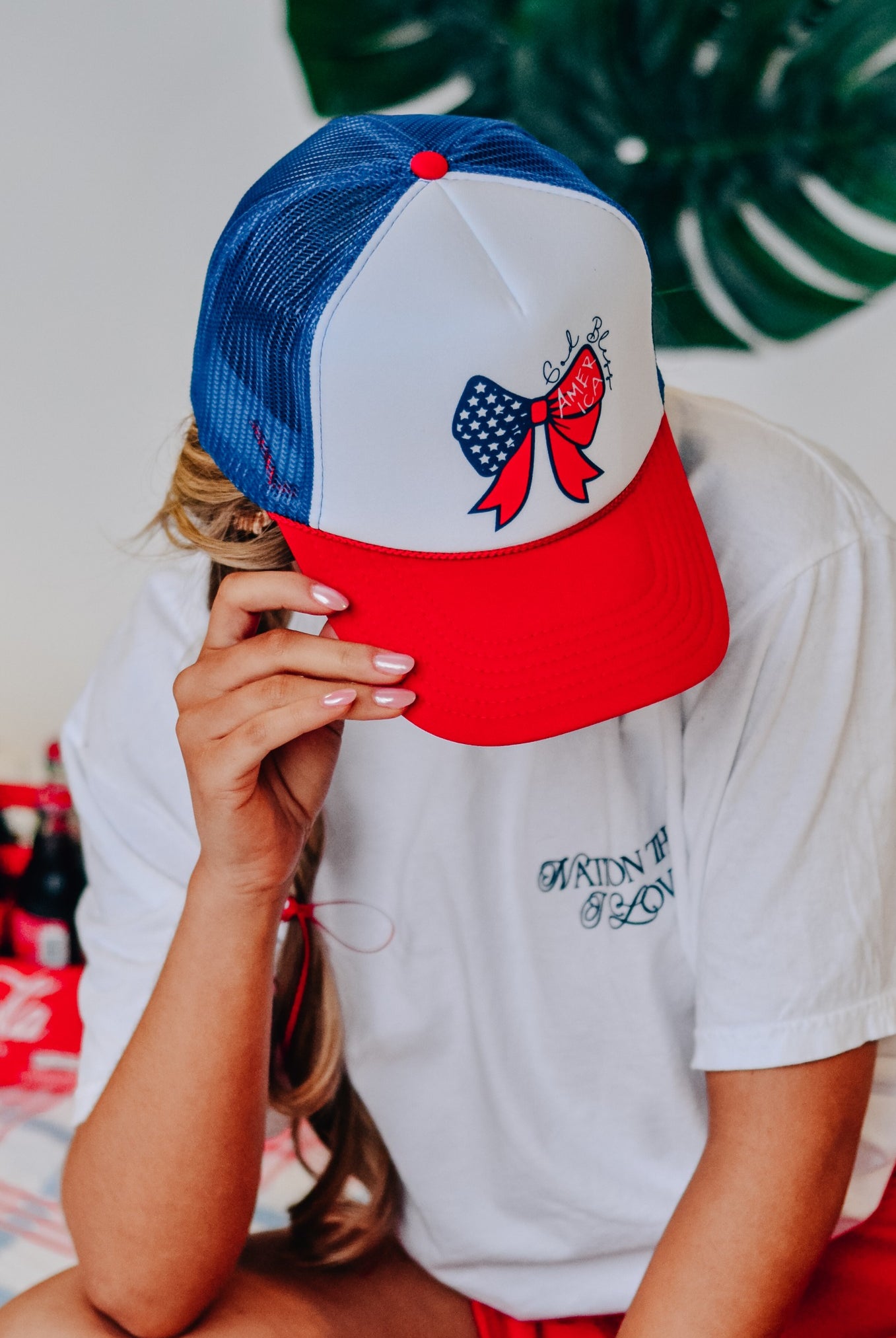 God Bless America Bow Trucker Hat - Be You Boutique