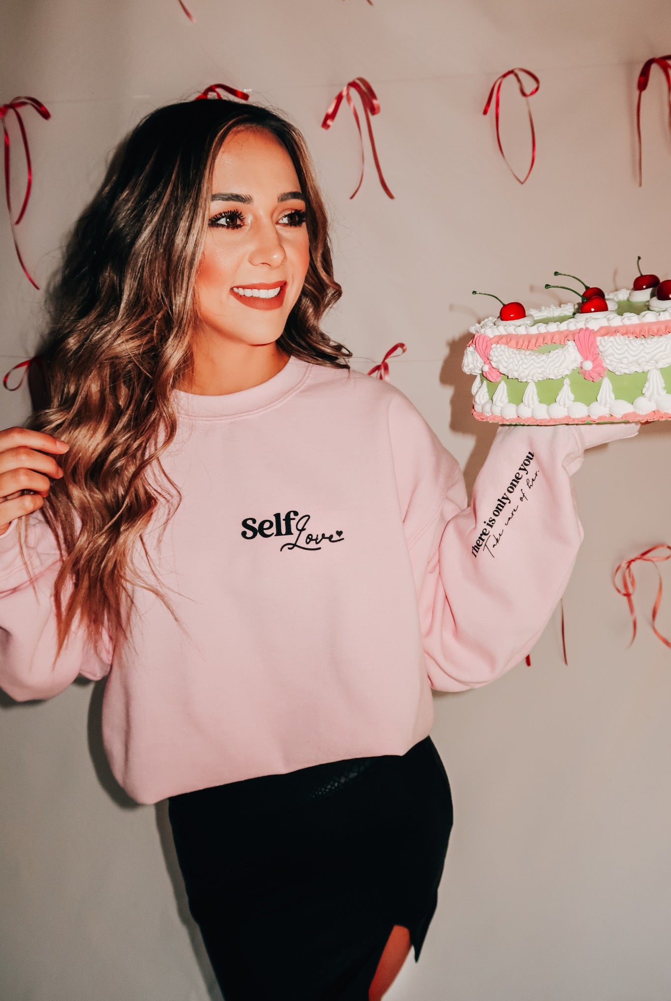 Valentines Self Love ~ Don't Settle Long Sleeve Graphic Sweatshirt - Be You Boutique