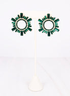 Caroline Hill Cortland Stone Embellished Earrings GREEN - Be You Boutique