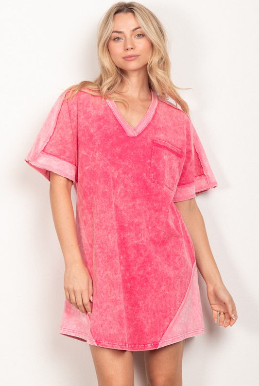 Marge Oversized Wash Knit T Shirt Dress - Be You Boutique