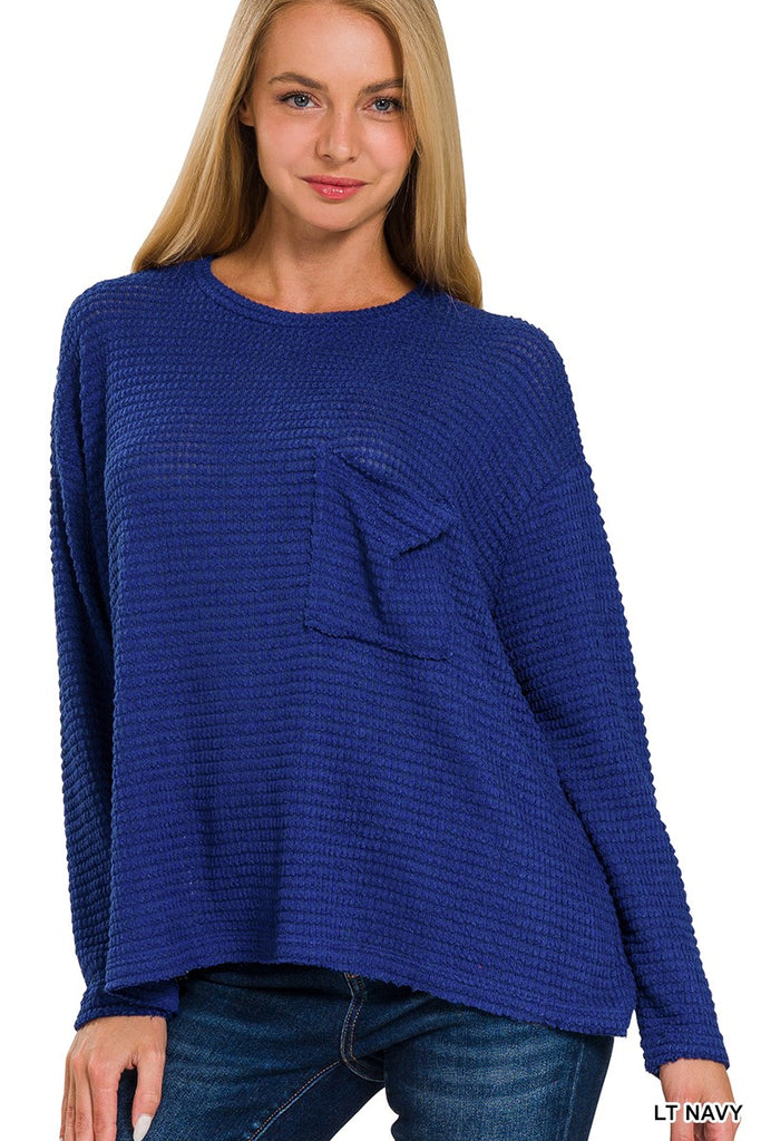 Heidi Drop Shoulder Boat Neck Jacquard Sweater Top - Be You Boutique