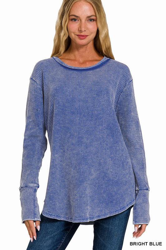 Roxy Washed Baby Waffle Knit Long Sleeve Top - Be You Boutique
