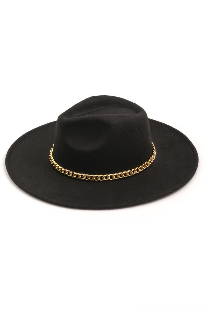 Fame Wide Brim Chain Hat - ShopBeYouBoutique