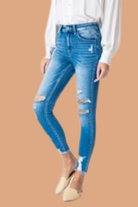 Kancan Tatum High Rise Distressed Ankle Skinny Jeans **FINAL SALE** - Be You Boutique