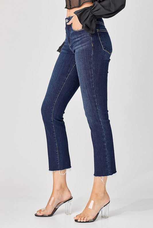 Risen John Mid Rise Straight Raw Edge Jeans - Be You Boutique