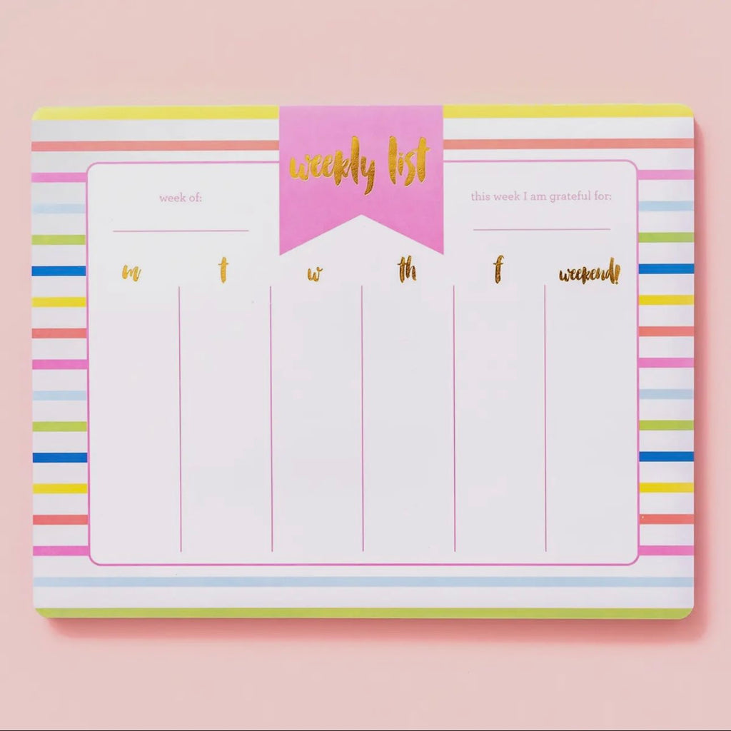 Striped Weekly List Pad Planner - Be You Boutique