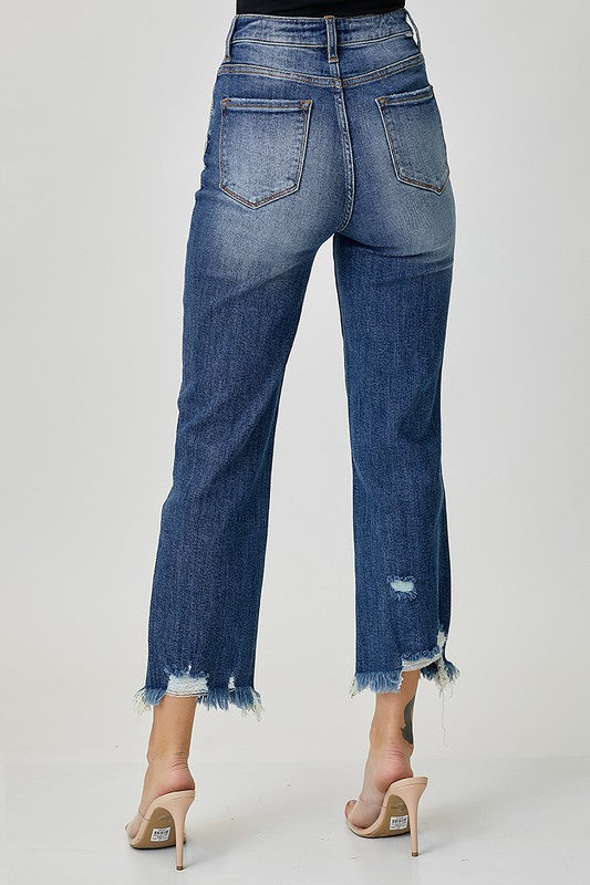 Risen Maddox High Rise Embellished Straight Jeans - Be You Boutique