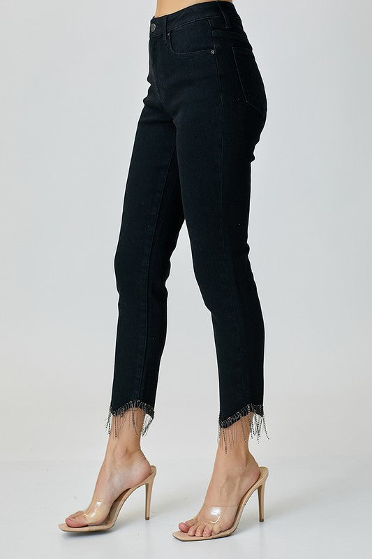Risen Margo Rhinestone Embellished Straight Jeans - Be You Boutique