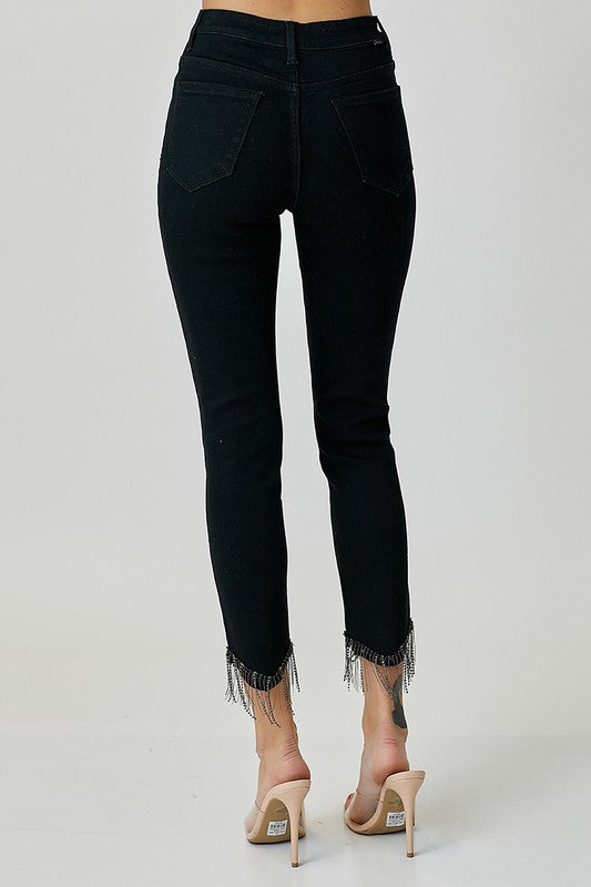 Risen Margo Rhinestone Embellished Straight Jeans - Be You Boutique