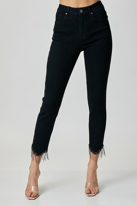 Risen Margo Rhinestone Embellished Straight Jeans - Be You Boutique