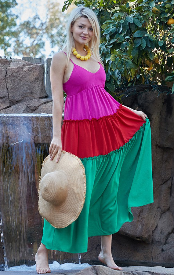 Lankin Multi Color Tiered Maxi Dress - Be You Boutique