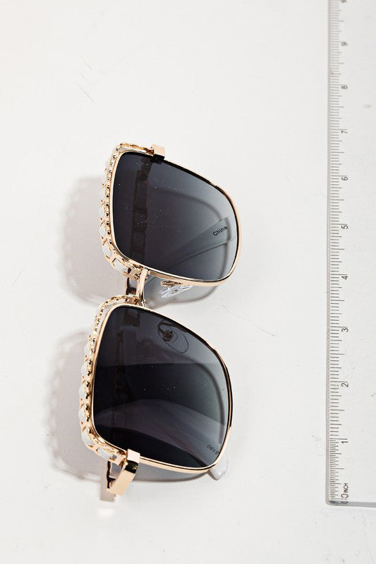 Be Square Chain Braid Metal Frame Sunglasses - Be You Boutique