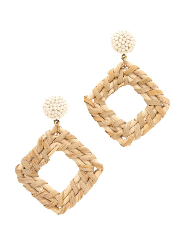 White Ragan Geometric Drop Earrings - Be You Boutique