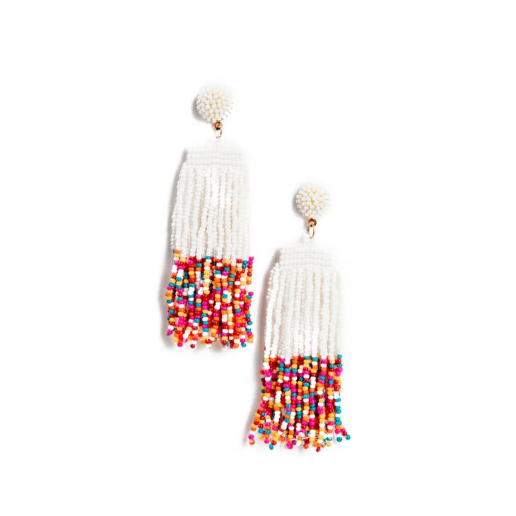 Colorful Confetti Seed Bead Tassel Earrings - Be You Boutique