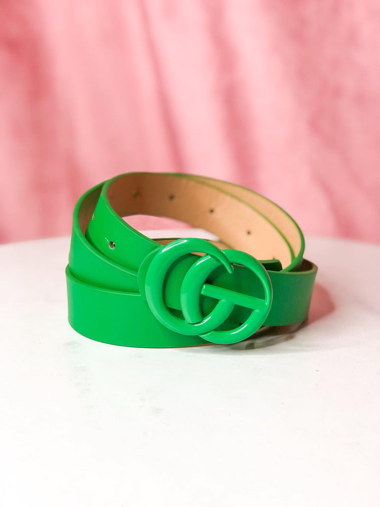 GiGi Slim Color Coated Buckle Belt ~ Taupe - Be You Boutique