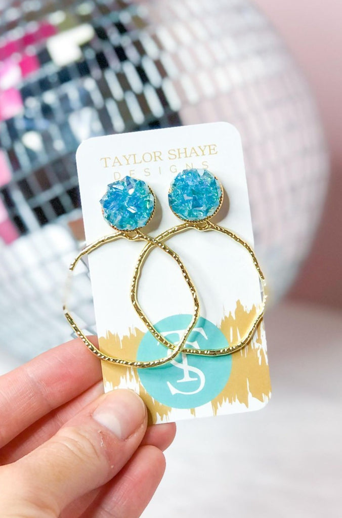Taylor Shaye Glass Hoop Earrings - Be You Boutique