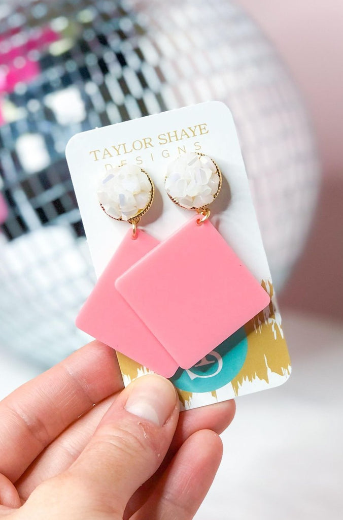 Taylor Shaye Posie Glass Top Drop Earrings - Be You Boutique