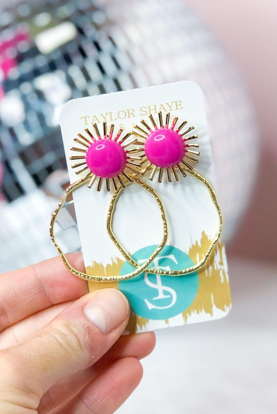 Taylor Shaye Colorful Sunburst Hoop Earrings - Be You Boutique