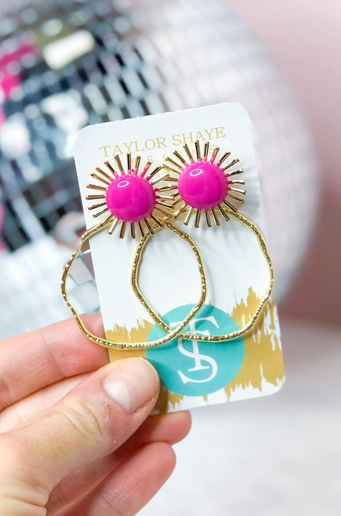 Taylor Shaye Colorful Sunburst Hoop Earrings - Be You Boutique