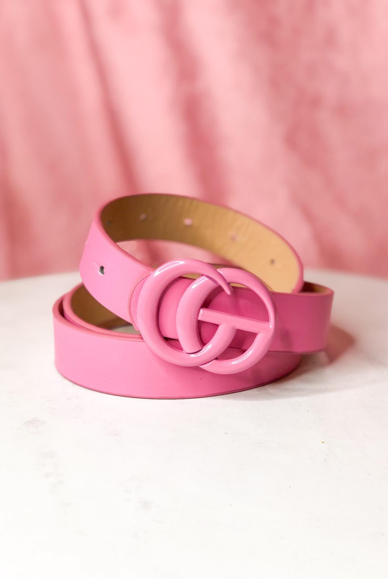 GiGi Slim Color Coated Buckle Belt ~ Taupe - Be You Boutique