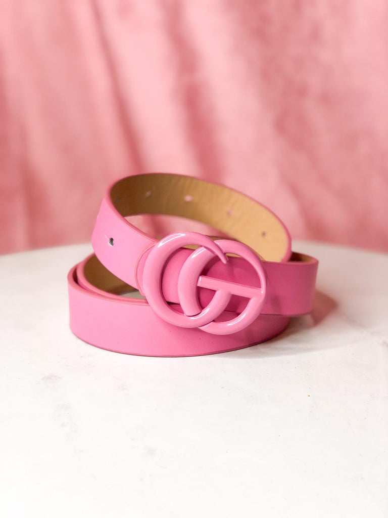 GiGi Slim Color Coated Buckle Belt ~ Taupe - Be You Boutique
