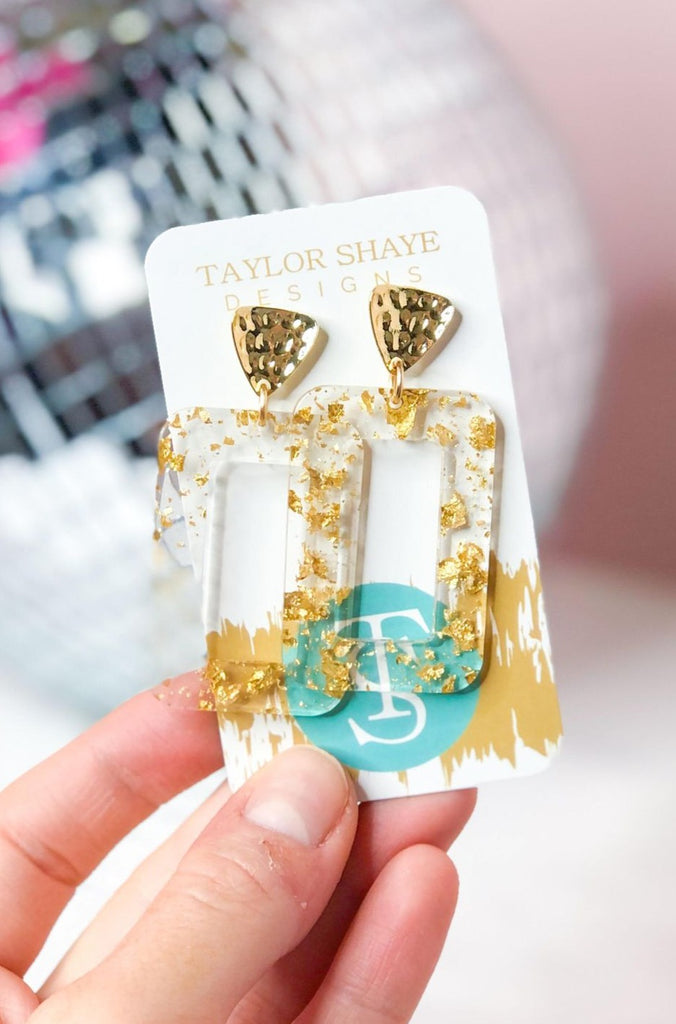 Taylor Shaye Gloria Acrylic Rectangle Drop Earrings - Be You Boutique